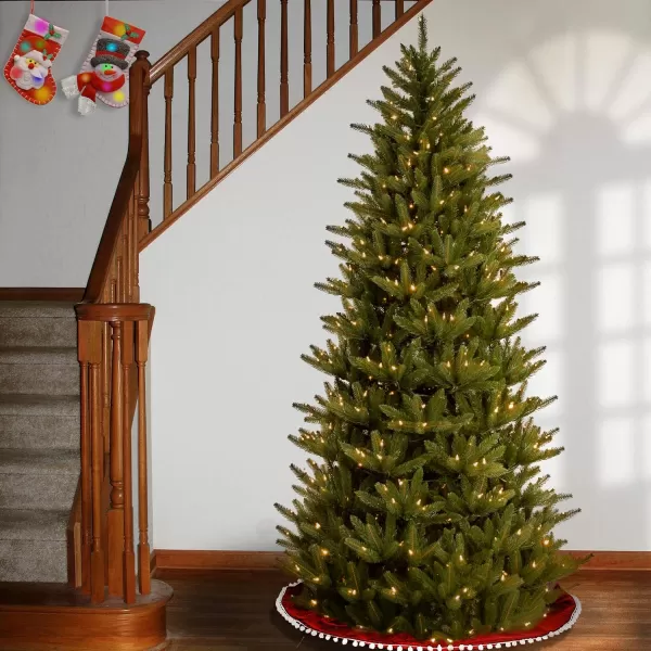 National Tree Company Feel Real Prelit Artificial Christmas Tree  Includes Prestrung White Lights and Stand  Frasier Slim  75 ft75 ft