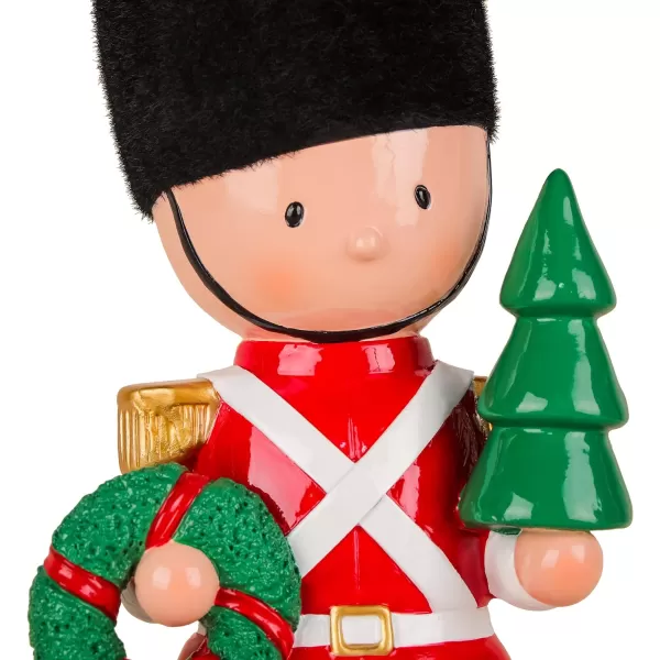 National Tree Company First Traditions Christmas Soldier with Wreath and Tree with Polyresin Construction Red 11 inNational Tree Company First Traditions Christmas Soldier with Wreath and Tree with Polyresin Construction Red 11 in