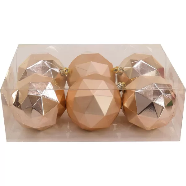 National Tree Company First Traditions Christmas Tree Ornaments Geometric Metallic and Matte Rose Gold Set of 6National Tree Company First Traditions Christmas Tree Ornaments Geometric Metallic and Matte Rose Gold Set of 6