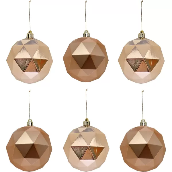 National Tree Company First Traditions Christmas Tree Ornaments Geometric Metallic and Matte Rose Gold Set of 6National Tree Company First Traditions Christmas Tree Ornaments Geometric Metallic and Matte Rose Gold Set of 6