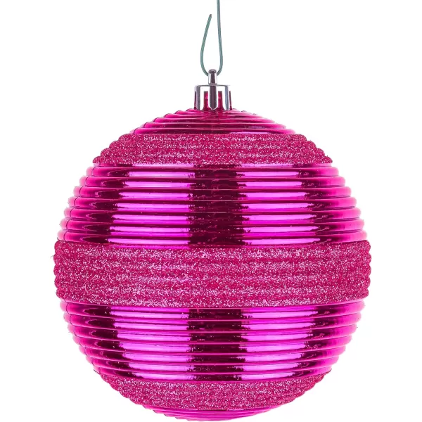 National Tree Company First Traditions Christmas Tree Ornaments Hot Pink with Glitter Stripes Set of 6National Tree Company First Traditions Christmas Tree Ornaments Hot Pink with Glitter Stripes Set of 6