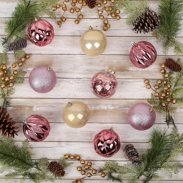 National Tree Company First Traditions Christmas Tree Ornaments Pink and Gold Assortment Set of 9National Tree Company First Traditions Christmas Tree Ornaments Pink and Gold Assortment Set of 9