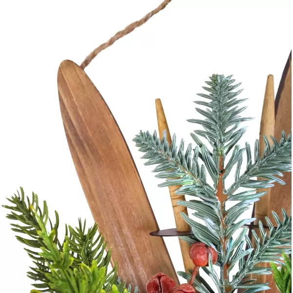 National Tree Company First Traditions Holiday Skis Artificial Floral Christmas Wall Decor with Berries and Pinecones Hanging Loop Green 17 inNational Tree Company First Traditions Holiday Skis Artificial Floral Christmas Wall Decor with Berries and Pinecones Hanging Loop Green 17 in