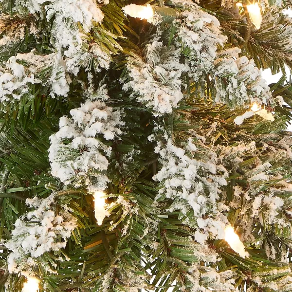 National Tree Company PreLit Artificial Christmas Tree Snowy Downswept Green White Lights Includes Stand 2 Feet2 ft Tree