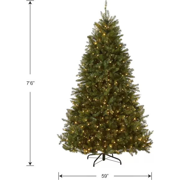 National Tree Company PreLit Artificial Full Christmas Tree Green Dunhill Fir Dual Color LED Lights Includes Stand 75 Feet75 ft Tree