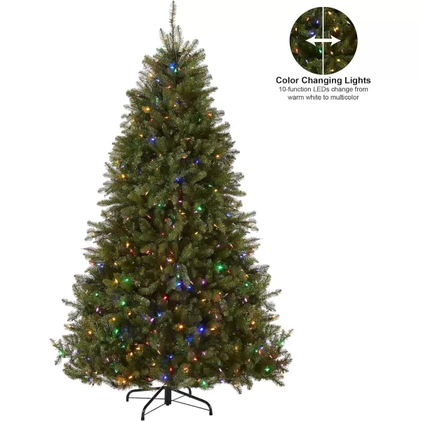 National Tree Company PreLit Artificial Full Christmas Tree Green Dunhill Fir Dual Color LED Lights Includes Stand 75 Feet75 ft Tree