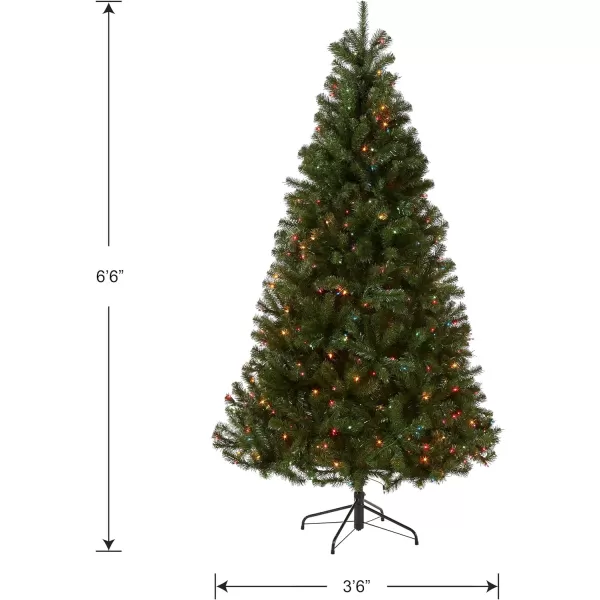 National Tree Company PreLit Artificial Full Christmas Tree Green North Valley Spruce Multicolor Lights Includes Stand 65 Feet65 ft