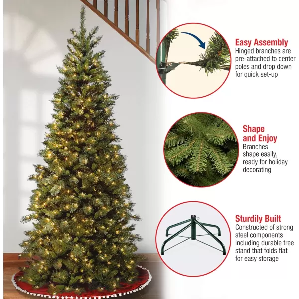 National Tree Company PreLit Artificial Slim Christmas Tree Green Tiffany Fir White Lights Includes Stand 75 Feet75 ft