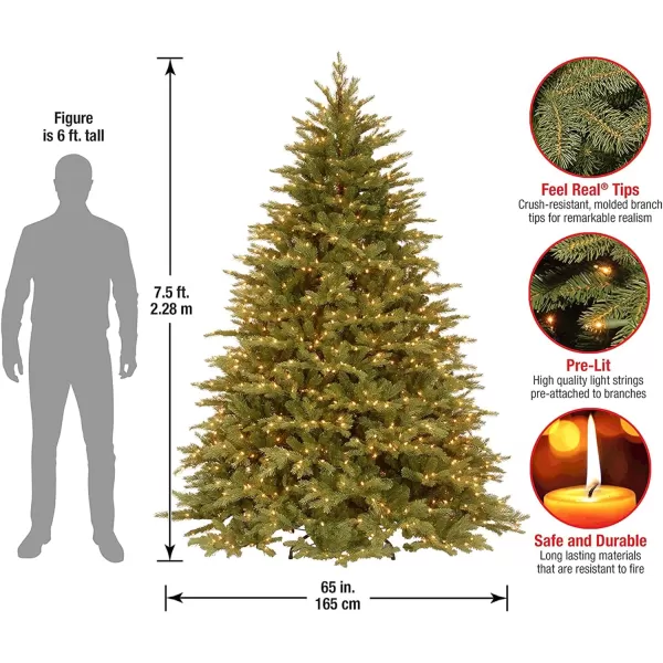 National Tree Company PreLit Feel Real Artificial Full Christmas Tree Green Nordic Spruce White Lights Includes Stand 75 feetNational Tree Company PreLit Feel Real Artificial Full Christmas Tree Green Nordic Spruce White Lights Includes Stand 75 feet