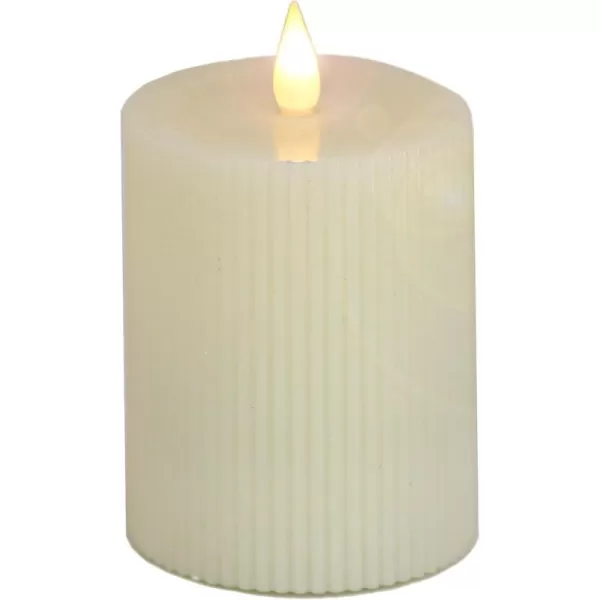 HGTV Home Collection Georgetown Real Motion Flameless Candle With Remote Ivory with Warm White LED Lights Battery Powered 6 inHGTV Home Collection Georgetown Real Motion Flameless Candle With Remote Ivory with Warm White LED Lights Battery Powered 6 in