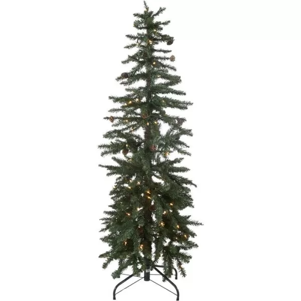 HGTV Home Collection PreLit Alpine Valley Ultra Slim Pinecone Tree Green with Clear Incandescent Lights Plug in 5ftHGTV Home Collection PreLit Alpine Valley Ultra Slim Pinecone Tree Green with Clear Incandescent Lights Plug in 5ft