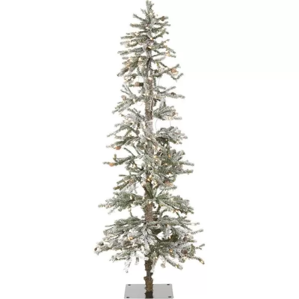 HGTV Home Collection PreLit Snowy Quinn Valley Ultra Slim Snowy Pinecone Tree Green with Clear Incandescent Lights Plug in 6ftHGTV Home Collection PreLit Snowy Quinn Valley Ultra Slim Snowy Pinecone Tree Green with Clear Incandescent Lights Plug in 6ft