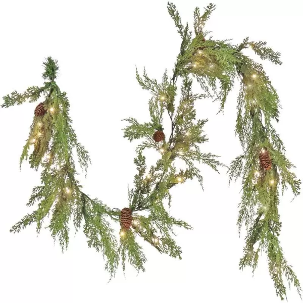 HGTV Home Collection Unlit Artificial Christmas Garland Mixed Branch Tips Flexible Vine Base Unlit 6 FeetHGTV Home Collection Unlit Artificial Christmas Garland Mixed Branch Tips Flexible Vine Base Unlit 6 Feet