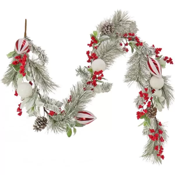 HGTV Home Collection Unlit Artificial Christmas Garland SnowDusted Mixed Branch Tips Flexible Vine Base Unlit 6 FeetHGTV Home Collection Unlit Artificial Christmas Garland SnowDusted Mixed Branch Tips Flexible Vine Base Unlit 6 Feet