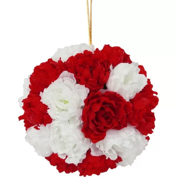 National Tree 12 Inch Floral Hanging Ball with Red and White Peony Flowers RAVTL34993GXNational Tree 12 Inch Floral Hanging Ball with Red and White Peony Flowers RAVTL34993GX