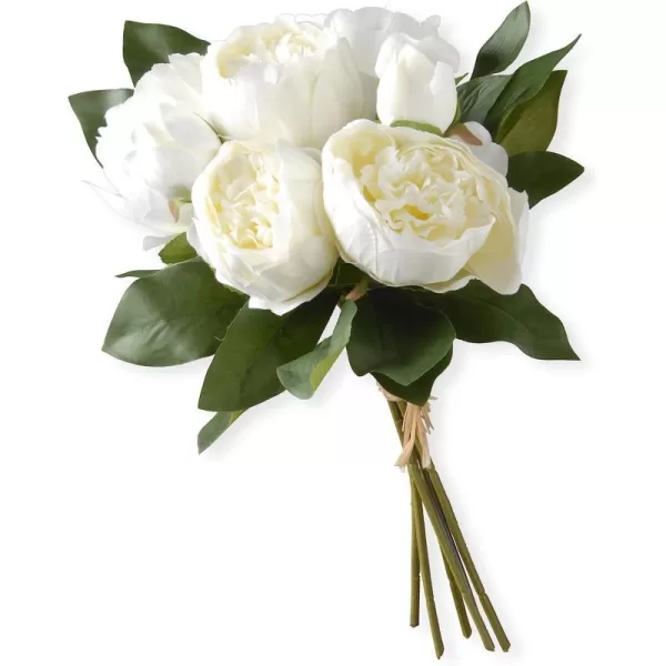 National Tree 12 Inch White Peony Flower Bundle RASTMW141White