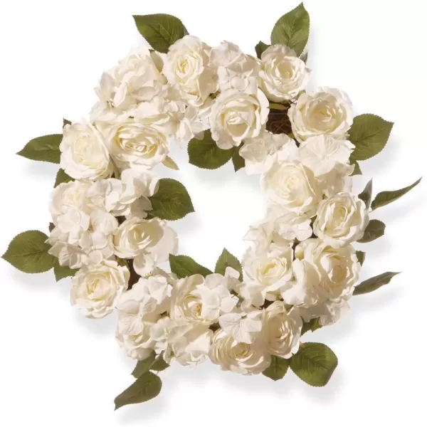 National Tree 16 Inch White Rose Floral Wreath RAWHHQ091National Tree 16 Inch White Rose Floral Wreath RAWHHQ091