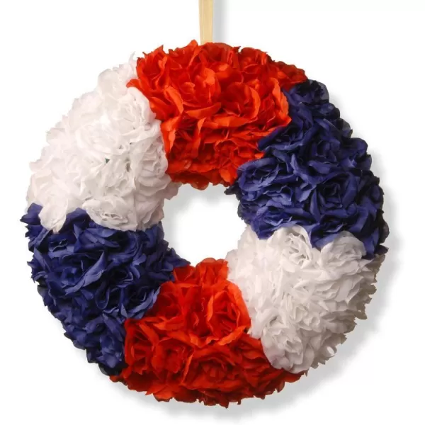 National Tree 18 Inch Patriotic Wreath with Red White and Blue Roses RAP528518W1National Tree 18 Inch Patriotic Wreath with Red White and Blue Roses RAP528518W1