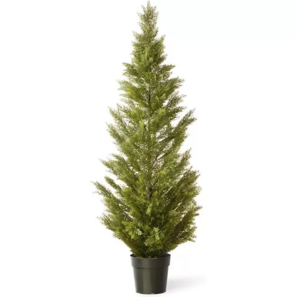 National Tree Company Artificial 60 Inch Arborvitae Fake Tree Plant  Green Indoor and Outdoor Plant Includes Pot Base60inch