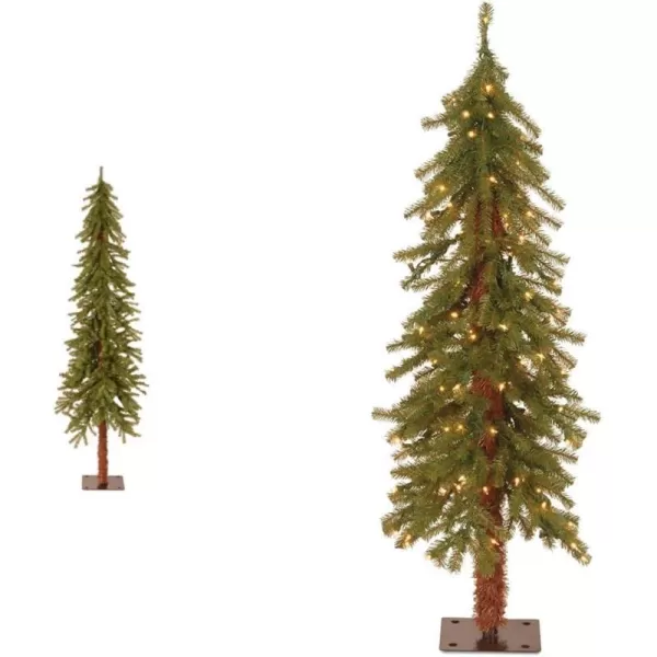 National Tree Company Artificial Christmas Tree  Hickory Cedar  5 ft6 ft Tree  Prelit Trees Green 4 ft