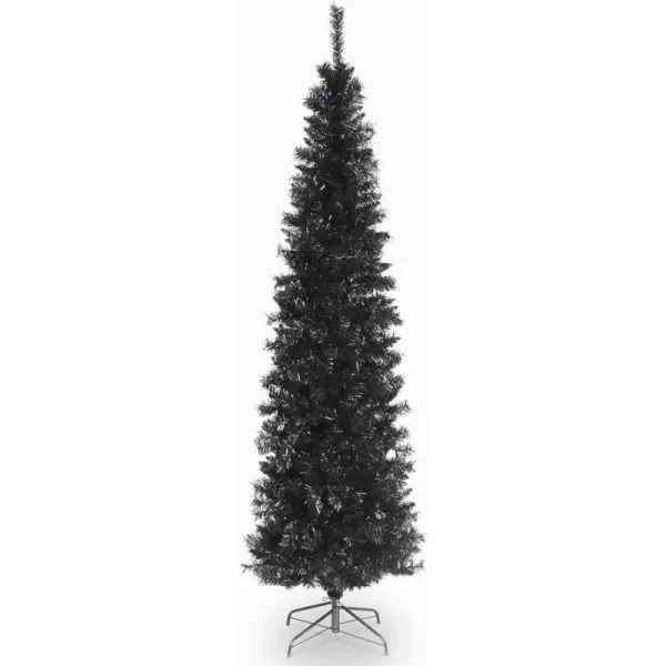 National Tree Company Artificial Christmas Tree Black Tinsel Includes Stand 6 feetBlack 6 feet