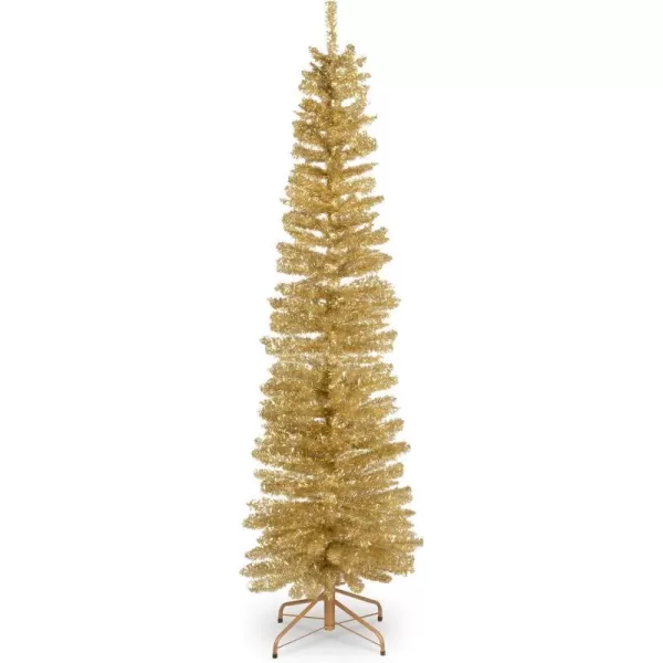 National Tree Company Artificial Christmas Tree Purple Tinsel Includes Stand 6 feetChampagne Christmas Tree