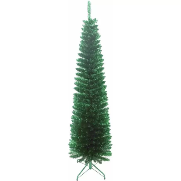 National Tree Company Artificial Christmas Tree Purple Tinsel Includes Stand 6 feetGreen Tinsel Christmas Tree