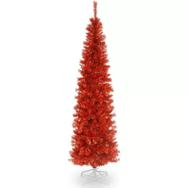 National Tree Company Artificial Christmas Tree Purple Tinsel Includes Stand 6 feetRed Christmas Tree