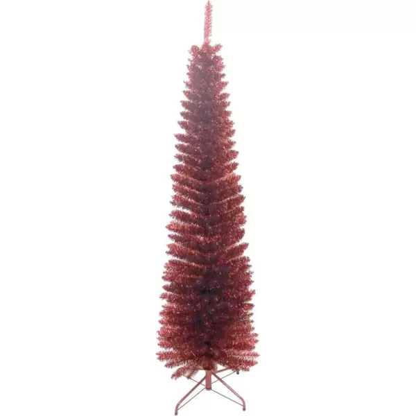 National Tree Company Artificial Christmas Tree Purple Tinsel Includes Stand 6 feetRed Tinsel Christmas Tree