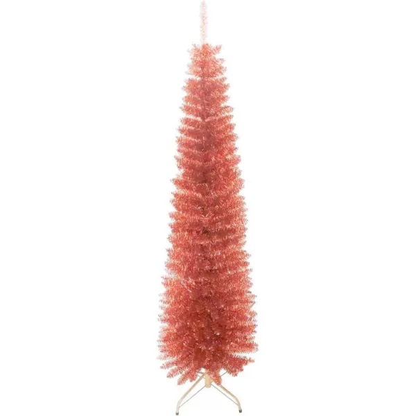 National Tree Company Artificial Christmas Tree Purple Tinsel Includes Stand 6 feetRose Gold Christmas Tree