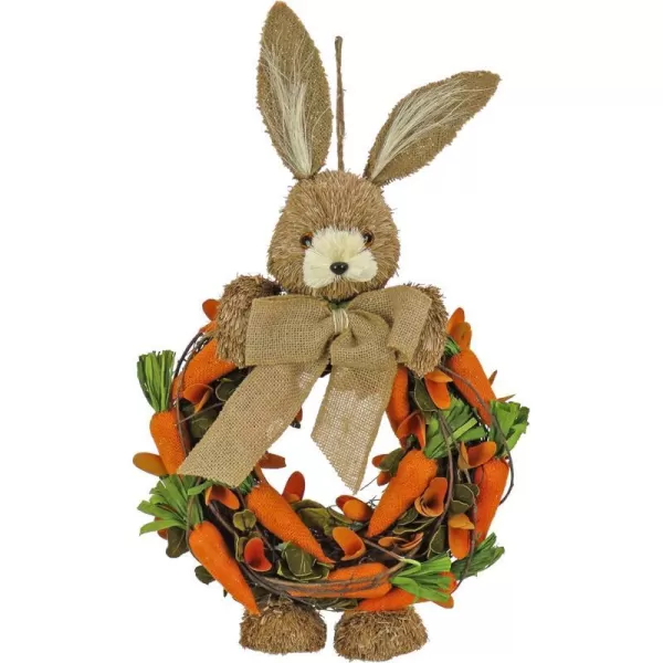 National Tree Company Artificial Hanging Wreath Foam Ring Base Decorated with Bunny Carrots Vines Leafy Greens Easter Collection 20 InchesNational Tree Company Artificial Hanging Wreath Foam Ring Base Decorated with Bunny Carrots Vines Leafy Greens Easter Collection 20 Inches