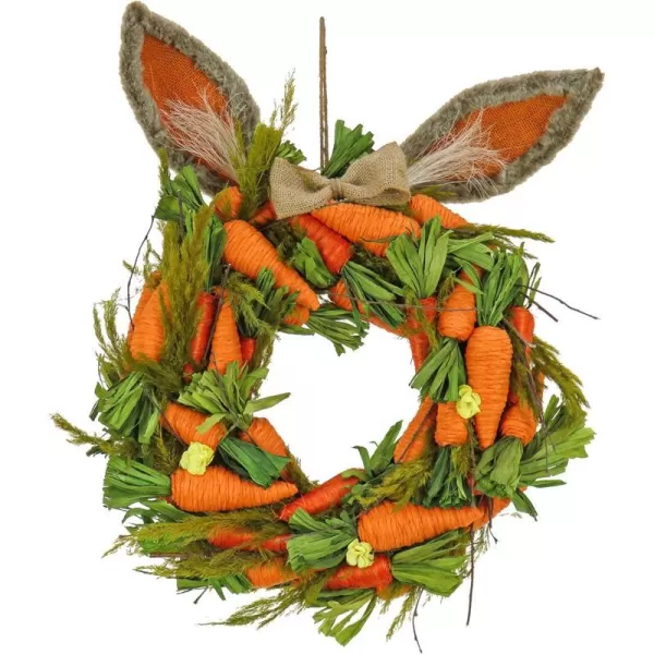 National Tree Company Artificial Hanging Wreath Foam Ring Base Decorated with Carrots Leafy Greens Includes Hanging Loop Easter Collection 16 InchesNational Tree Company Artificial Hanging Wreath Foam Ring Base Decorated with Carrots Leafy Greens Includes Hanging Loop Easter Collection 16 Inches