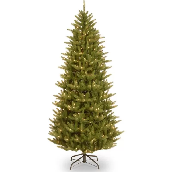 National Tree Company Feel Real Prelit Artificial Christmas Tree  Includes Prestrung White Lights and Stand  Frasier Slim  75 ft75 ft