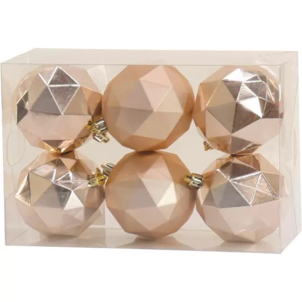 National Tree Company First Traditions Christmas Tree Ornaments Geometric Metallic and Matte Rose Gold Set of 6National Tree Company First Traditions Christmas Tree Ornaments Geometric Metallic and Matte Rose Gold Set of 6