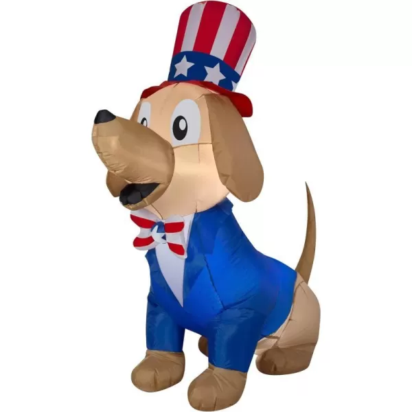 National Tree Company Patriotic Inflatable Decoration Blue Brown Dog Wearing Red White and Blue Suit and Hat Self Inflating Plug in Fourth of July Collection 60 InchesNational Tree Company Patriotic Inflatable Decoration Blue Brown Dog Wearing Red White and Blue Suit and Hat Self Inflating Plug in Fourth of July Collection 60 Inches