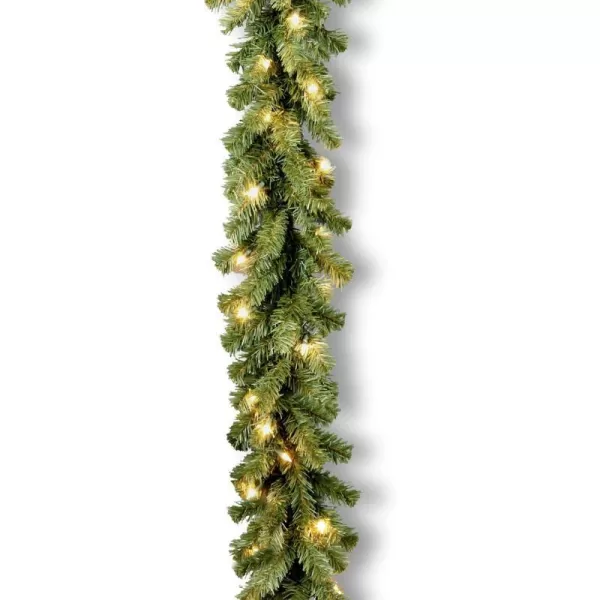 National Tree Company PreLit Artificial Christmas Garland Green Kincaid Spruce White Lights Plug In Christmas Collection 9 FeetWhite Lights