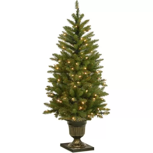 National Tree Company PreLit Artificial Entrance Christmas Tree Green Dunhill Fir White Lights Includes Decorative Urn Base 4 FeetNational Tree Company PreLit Artificial Entrance Christmas Tree Green Dunhill Fir White Lights Includes Decorative Urn Base 4 Feet