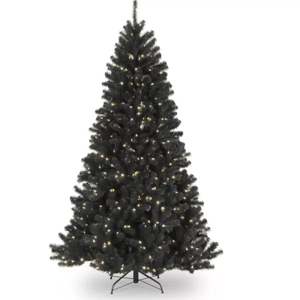 National Tree Company PreLit Artificial Full Christmas Tree Black North Valley Spruce White Lights Includes Stand 75 Feet75 ft