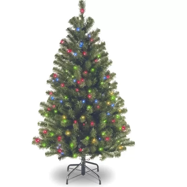 National Tree Company PreLit Artificial Slim Christmas Tree Green North Valley Spruce Multicolor Lights Includes Stand 75 Feet45 ft