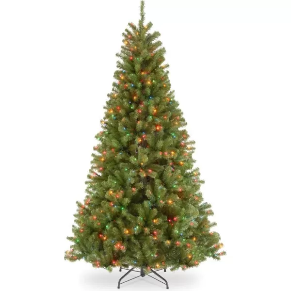 National Tree Company PreLit Artificial Slim Christmas Tree Green North Valley Spruce Multicolor Lights Includes Stand 75 Feet7 ft