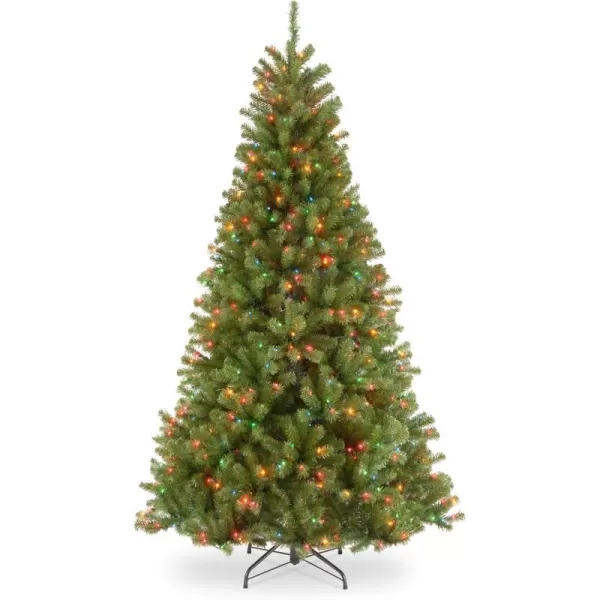 National Tree Company PreLit Artificial Slim Christmas Tree Green North Valley Spruce Multicolor Lights Includes Stand 75 Feet75 ft