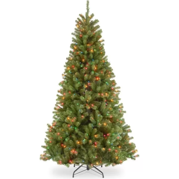 National Tree Company PreLit Artificial Slim Christmas Tree Green North Valley Spruce Multicolor Lights Includes Stand 75 Feet9 ft