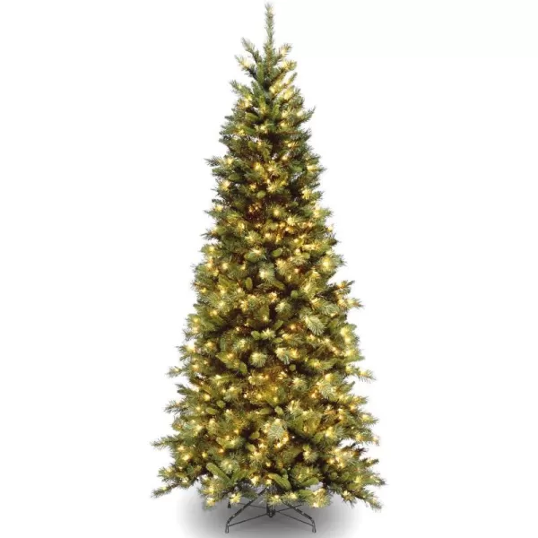 National Tree Company PreLit Artificial Slim Christmas Tree Green Tiffany Fir White Lights Includes Stand 75 Feet75 ft