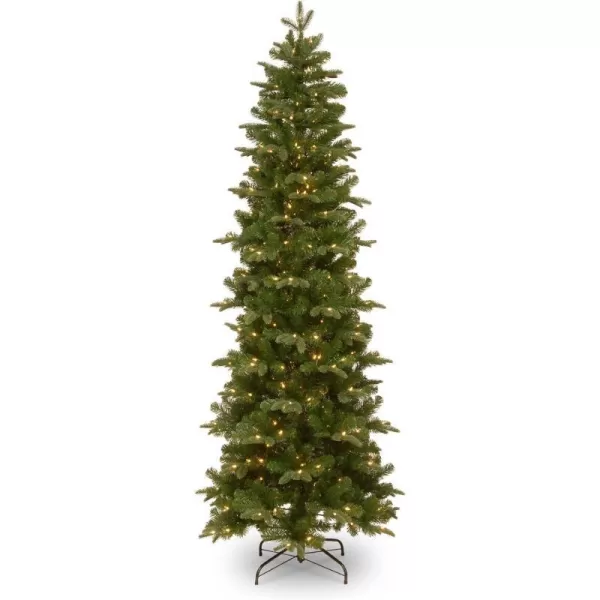 National Tree Company Prelit Artificial Christmas Tree  Includes Prestrung White Lights and Stand  Prescott Pencil Slim  75 ft75 ft