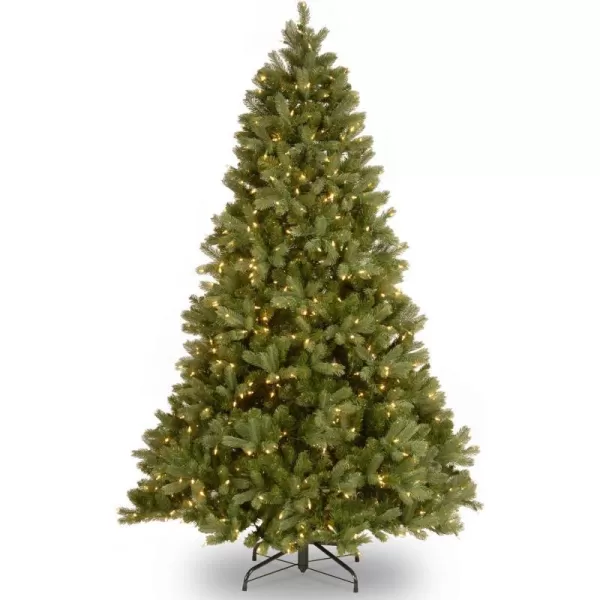 National Tree Company Prelit Feel Real Artificial Full Downswept Christmas Tree Green Douglas Fir White Lights Includes Stand 7 feet7 ft