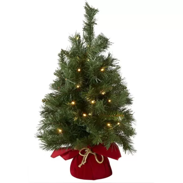 National Tree MJ324BGLOB1 Tree 24 GreenBattery Operated wRed Bag Tree