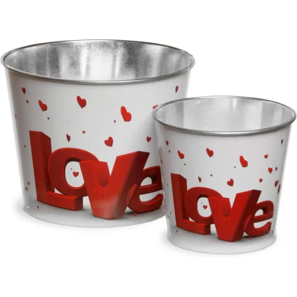 National Tree Set of 2 Valentine Tin Pots with Red Love RAVHJRS15052National Tree Set of 2 Valentine Tin Pots with Red Love RAVHJRS15052