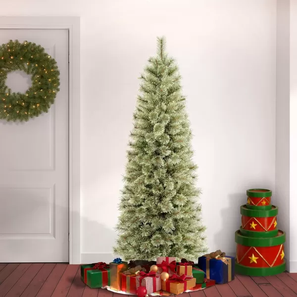 National Tree Company First Traditions Arcadia Pine Cashmere Slim Christmas Tree with Hinged Branches 6 ftNational Tree Company First Traditions Arcadia Pine Cashmere Slim Christmas Tree with Hinged Branches 6 ft