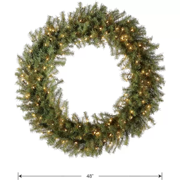 National Tree Company PreLit Artificial Christmas Wreath Green Norwood Fir White Lights Christmas Collection 48 Inches48Inch Wreath