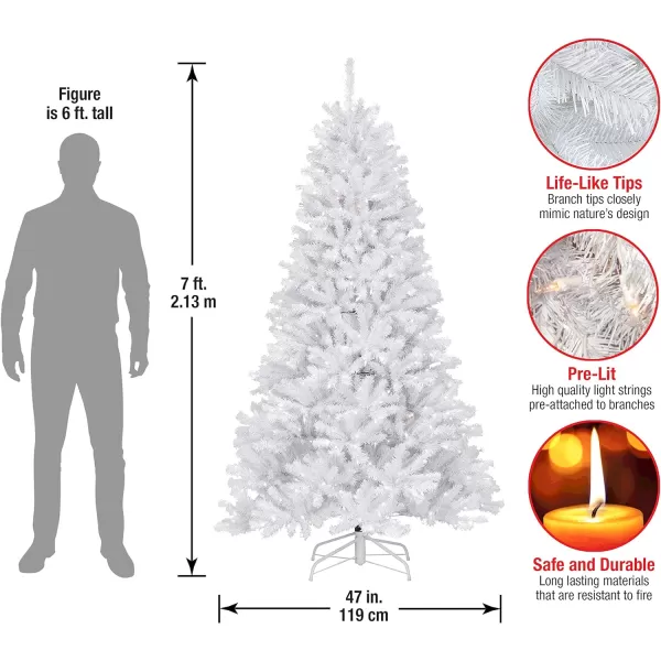 National Tree Company PreLit Artificial Full Christmas Tree White North Valley Spruce White Lights Includes Stand 9 Feet7 ft Tree